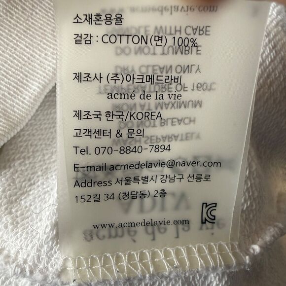 acme de la vie Unisex Adult Size 1 Large Hoodie Baby Face Korean Brand Hipster - Picture 12 of 12